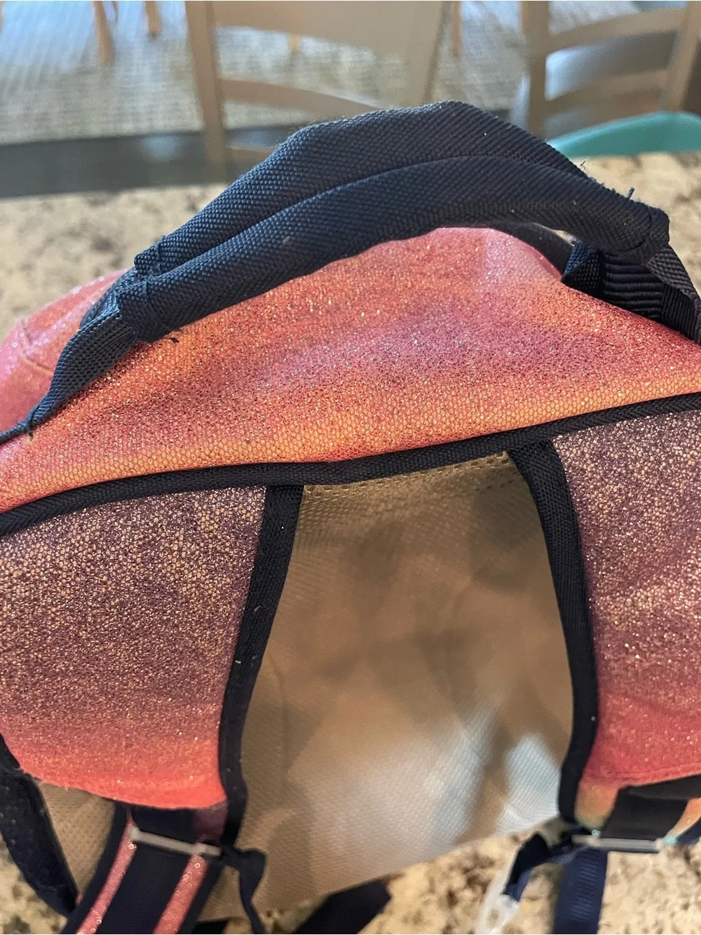 Pottery Barn VGUC Glitter Ombre Kids Backpack & Lunch Bag Set - Pink to Blue